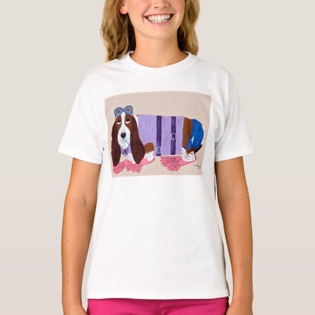 Camiseta Basset Hound de Nadadeiras (Frente)