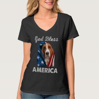Camiseta Basset Hound Dog American USA Flag 4th of July Dog