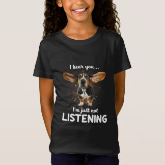 Camiseta basset hound eu ouço você não escutar