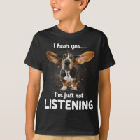 basset hound eu ouço você não ouvindo design