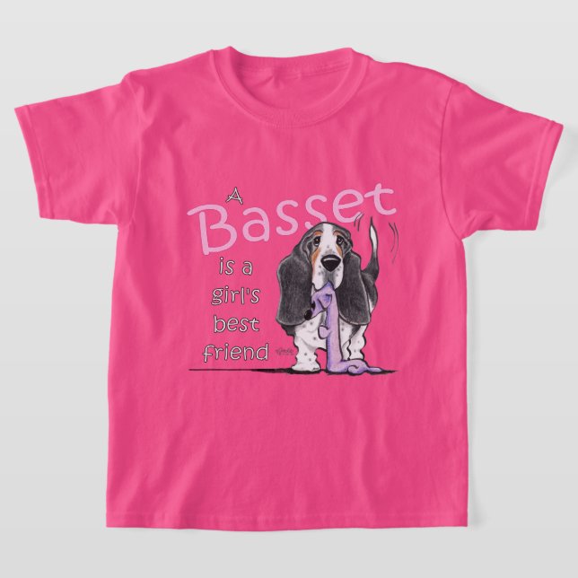 Camiseta Basset Hound Girls Melhor Amiga (Postura )