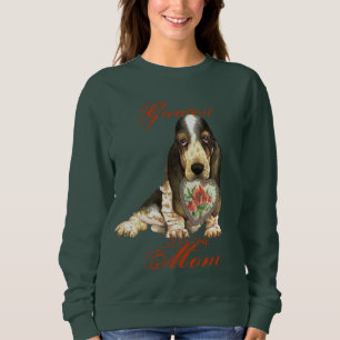 Camiseta Basset Hound Heart Mamãe Sleeve T Shirt