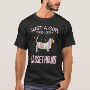 Camiseta Basset Hound Lover Girls Apenas Uma Menina Que Ama