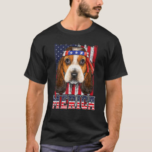 Camiseta Basset Hound Merica 4º De Julho Bandeira Patriótic