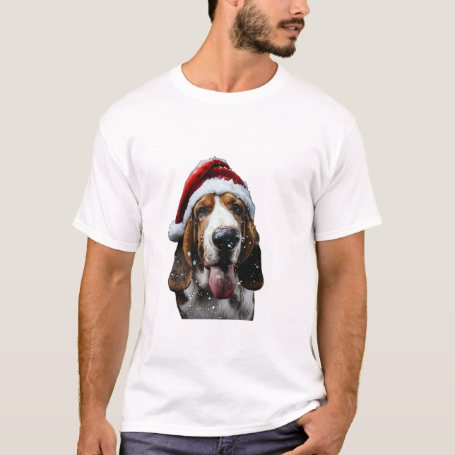 Camiseta Basset Hound Natal (Frente)