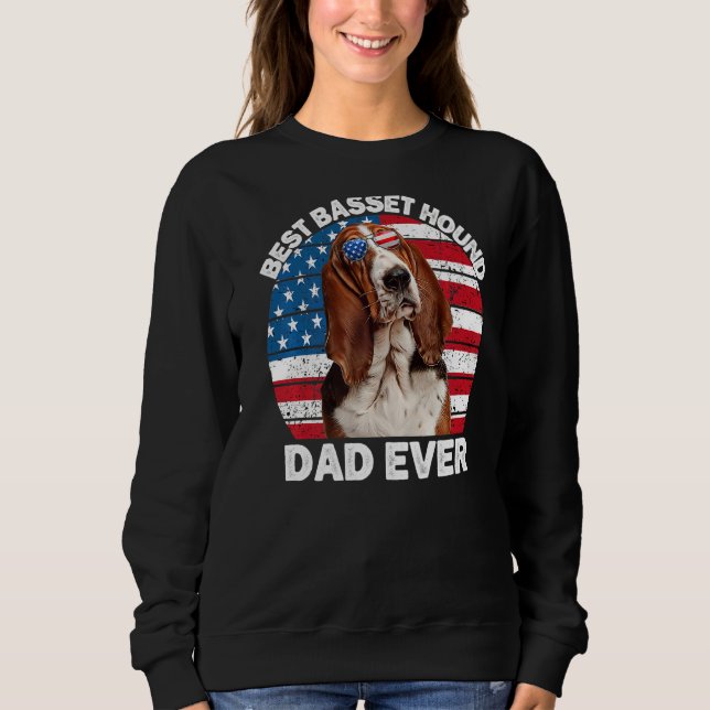 Camiseta Basset Hound Pai Americano Flag Basset Hound Patri (Frente)