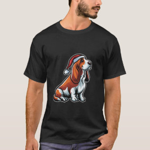 Camiseta Basset Hound Papai Noel Que Feliz Cão De Natal X