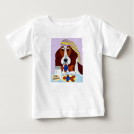 Camiseta Basset Hound Roubando os Biscoitos do Papai Noel