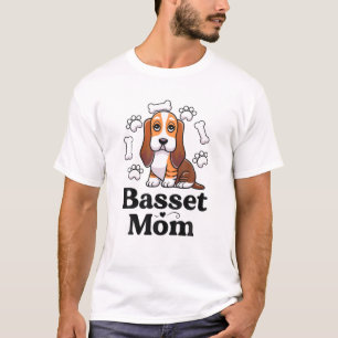 Camiseta Basset Mãe Basset Hound Mama Dog Lover Kawaii