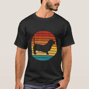 Camiseta Bassett Hound Lover Retro Vintage Sunset Com Cão