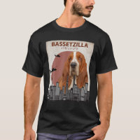 Bassetzilla Funny Basset Hound T Shirt Presto Do