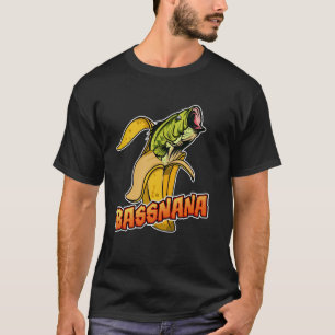 Camiseta Bassnana Funny Fish Bass e Banana Mashup Design