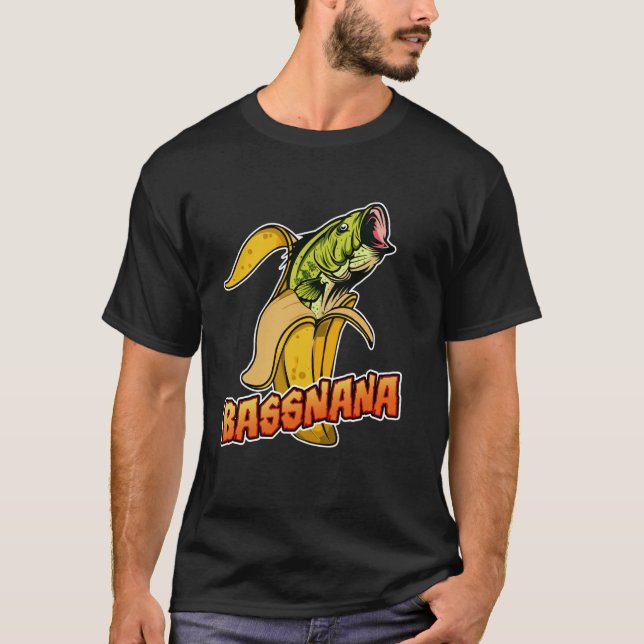 Camiseta Bassnana Funny Fish Bass e Banana Mashup Design (Frente)