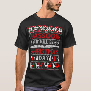 Camiseta Bassoon Será Dia De Natal Dando Ugly Xmas Sw