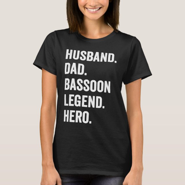 Camiseta Bassoonist Husband Dad Bassoon Legend (Frente)