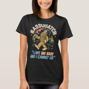 Camiseta Bassquatch Pesca de Robalo Pé Grande Engraçado Eu