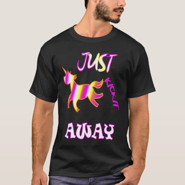 Camiseta basta chutá-lo longe cavalos meninas Design poderi (Frente)