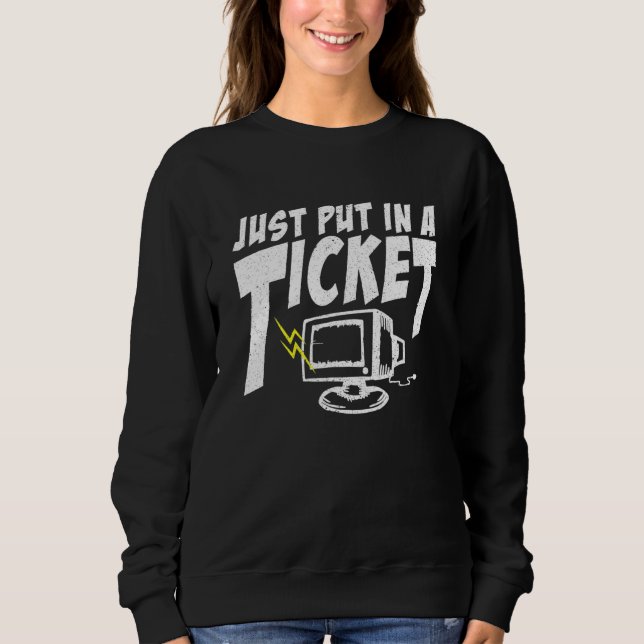Camiseta Basta Colocar Um Bilhete Na Mesa De Ajuda Do Compu (Frente)