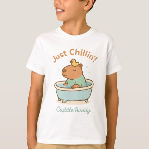 Camiseta Bastante chillin - Capybara giro em Bathtub