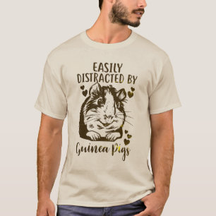 Camiseta Bastante Distraído Pela Guiné Pigs Engraçado Pet L