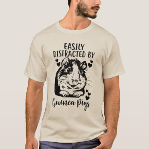 Camiseta Bastante Distraído Pela Guiné Pigs Engraçado Pet L