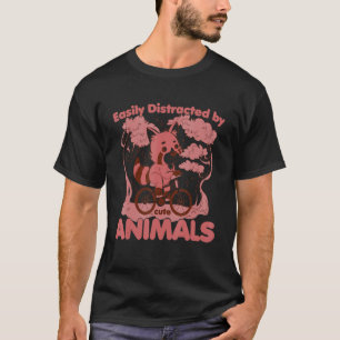 Camiseta Bastante distraído por animais bonitos, Red Panda 