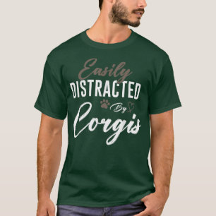 Camiseta Bastante Distraído Por Corgi Cute Pet Lover Dog Mã