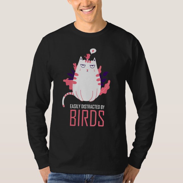 Camiseta Bastante Distraído Por Pássaros Vendo Aves B (Frente)