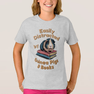 Camiseta Bastante Distraído Por Porcos E Livros Da Guiné