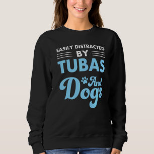 Camiseta Bastante Distraído Por Tubas E Cães Engraçados