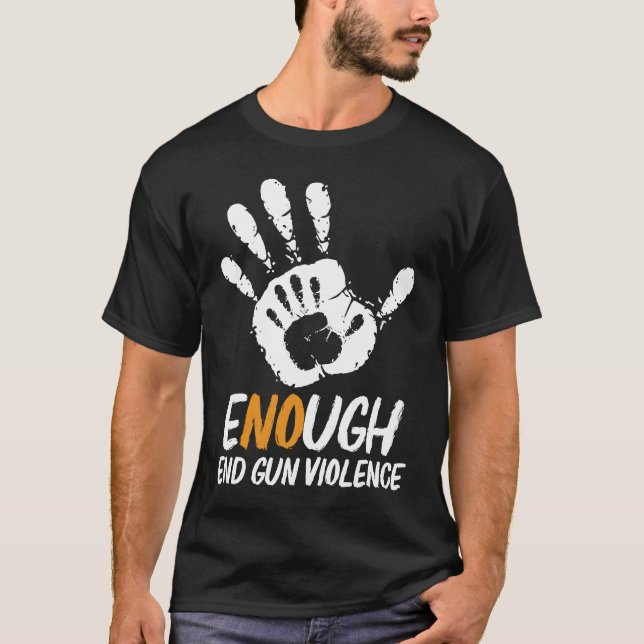 Camiseta Bastante Violência Contra Armas Sem Violência Cont (Frente)
