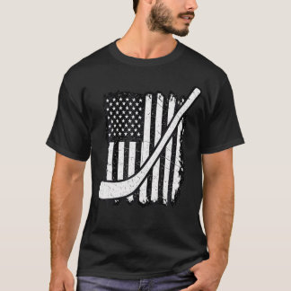 Camiseta Bastões de hóquei da bandeira dos EUA Orgulho amer