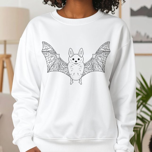 Camiseta Bat Bonito Com Asas Abertas, Simples Halloween De  (Disclaimer: This image is a digital mockup.)