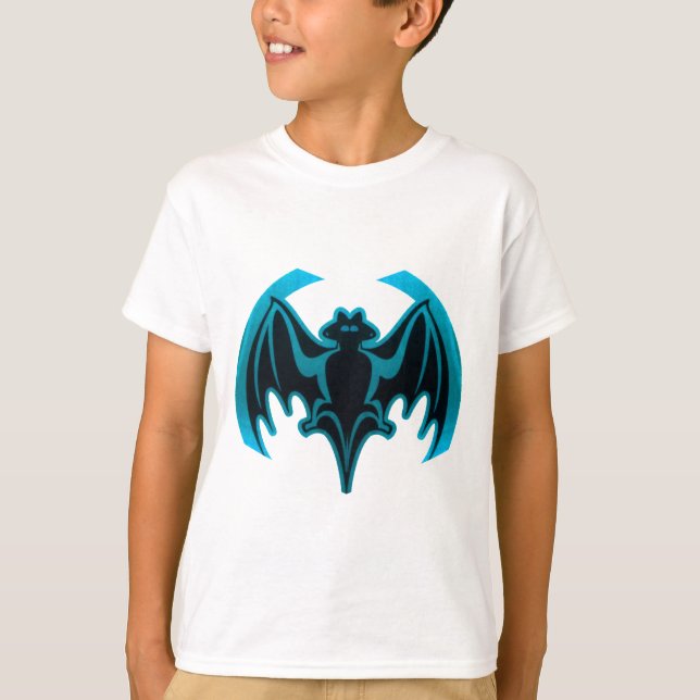 Camiseta Bat Cyan O MUSEUM Zazzle dá presentes (Frente)