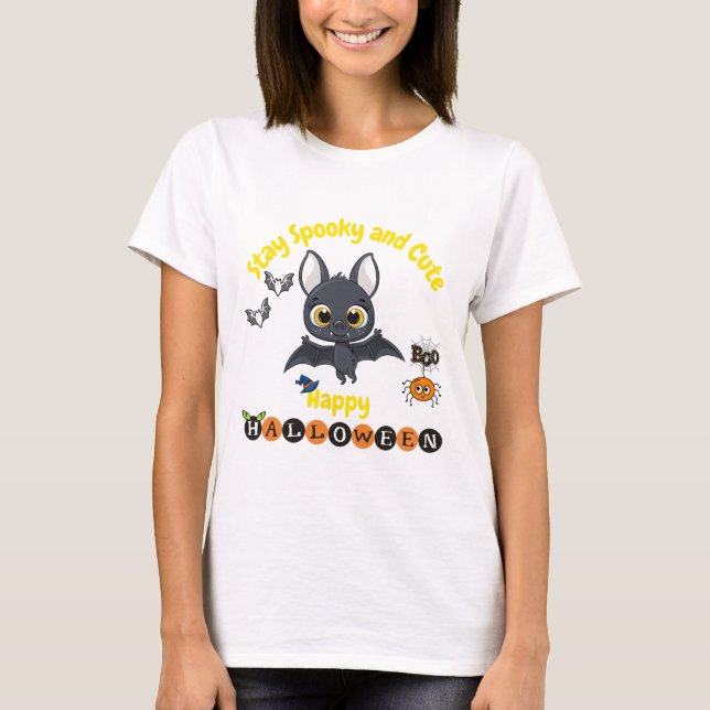 Camiseta Bat De Halloween Louco E Bonito (Frente)