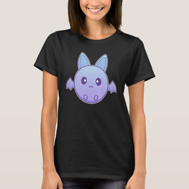 Camiseta Bat do Gótico de Pastel Cute Chubby (Frente)