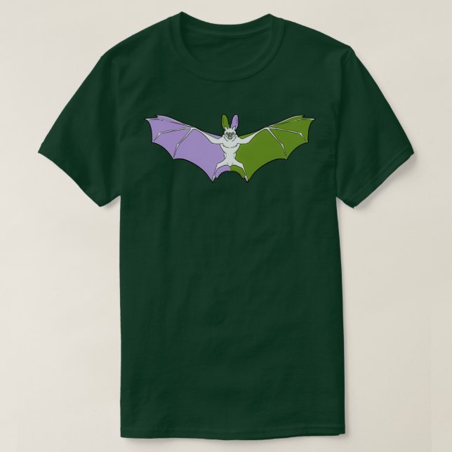 Camiseta Bat do Orgulho de GêneroQueer (Frente do Design)