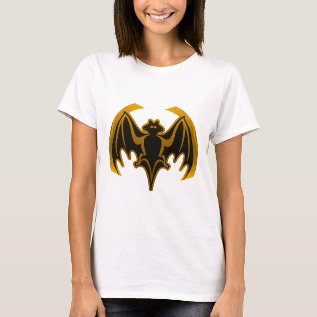 Camiseta Bat Dourado O MUSEUM Zazzle Dons (Frente)
