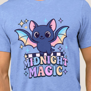 Camiseta Bat e Checkerboard do Cute do Halloween do Pastelc