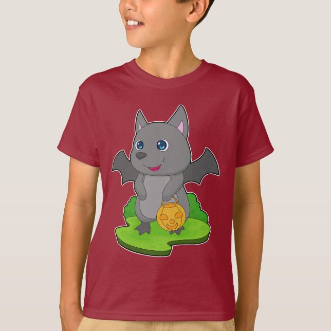 Camiseta Bat Halloween Pumpkin (Frente)