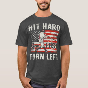 Camiseta Bata Forte Corre Rápido Vira à Esquerda Bandeira E