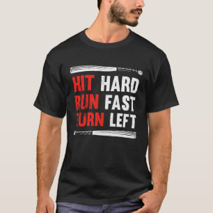 Camiseta Bata Forte Corre Rápido Vira à Esquerda, Masculino