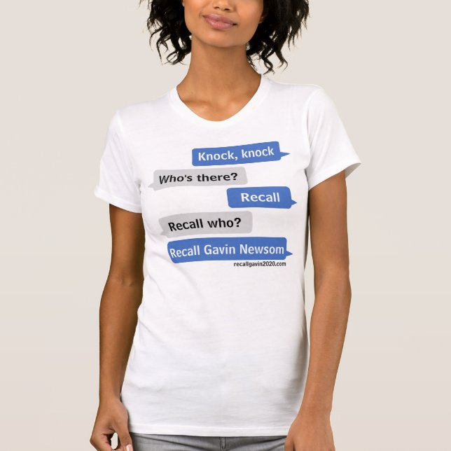 Camiseta Bata no Recall Gavin Newsom (Frente)