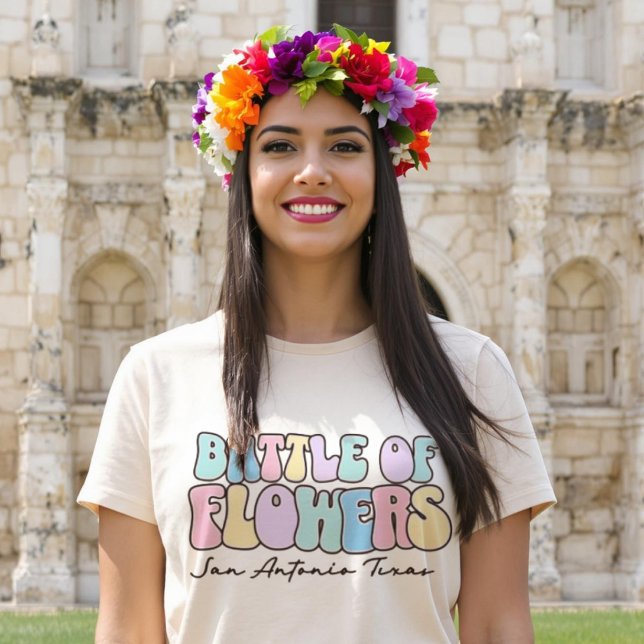 Camiseta Batalha das Flores Fiesta San Antonio Texas (Battle of Flowers Fiesta San Antonio Texas T-Shirt.)