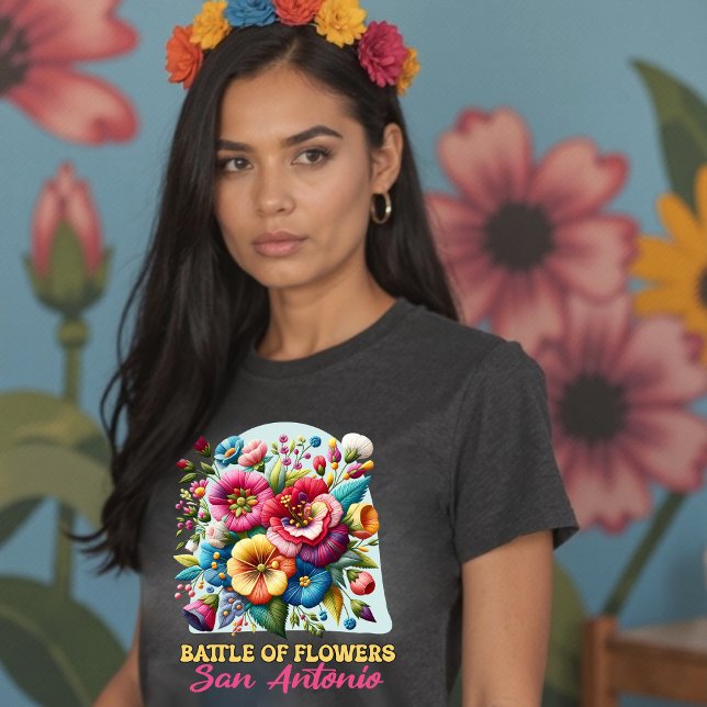 Camiseta Batalha das Flores San Antonio Texas Fiesta Floral (Battle of Flowers San Antonio Texas Fiesta Floral T-Shirt)