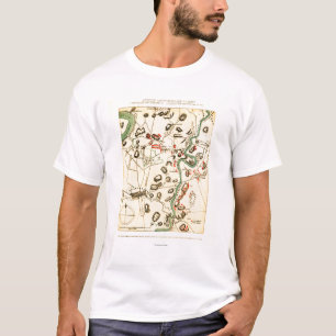 Camiseta Batalha de Antietam - mapa panorâmico 2 da guerra