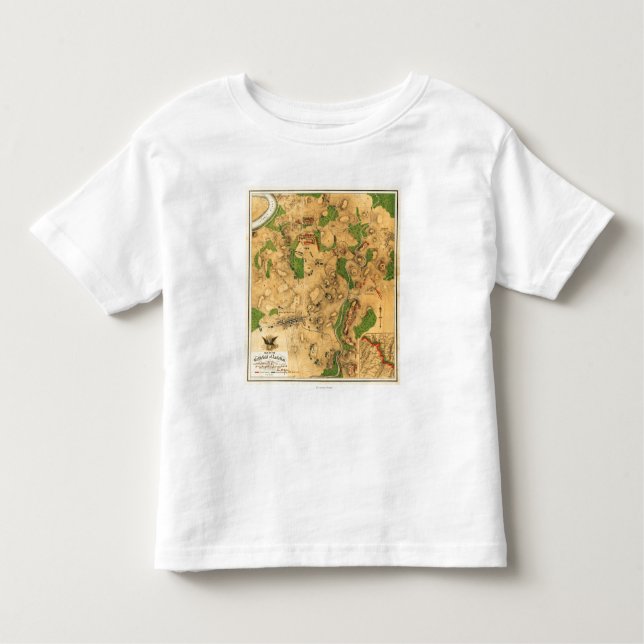 Camiseta Batalha de Antietam - mapa panorâmico 3 da guerra (Frente)