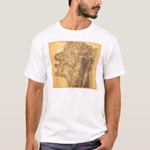 Camiseta Batalha de Antietam - mapa panorâmico 6 da guerra