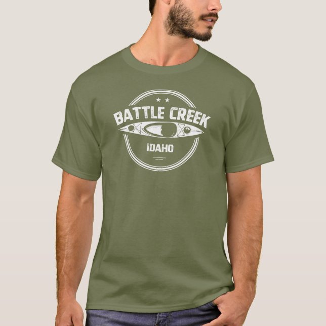 Camiseta Batalha De Creek Selvagem E Rio Cênico Idaho Kayak (Frente)