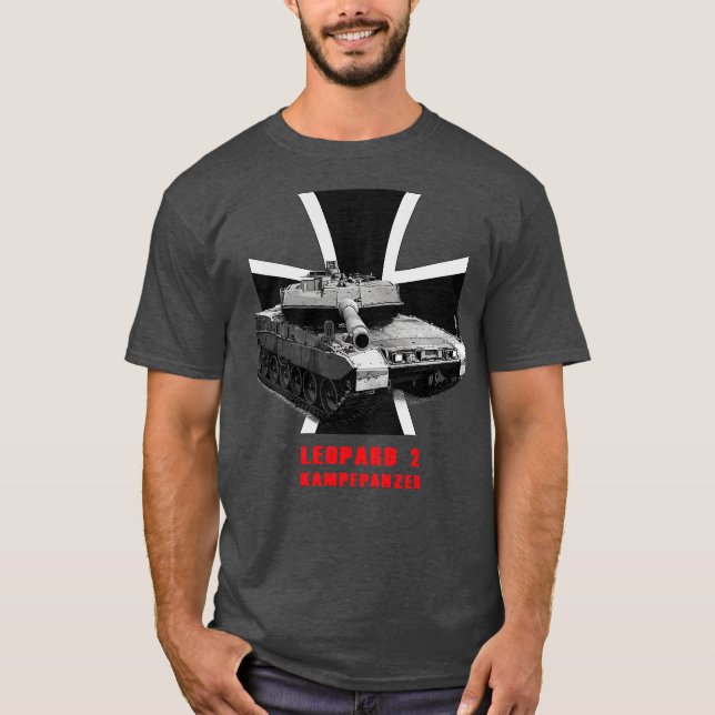 Camiseta Batalha de Leopard 2 Bundeswehr Kampfpanzer (Frente)